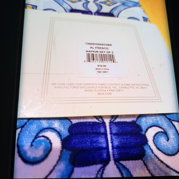 NEW ModernSouthernHome Al Fresco 4 Sets of 2 Napkins. 52% Cotton & 48% Polyester - Picture 2 of 12